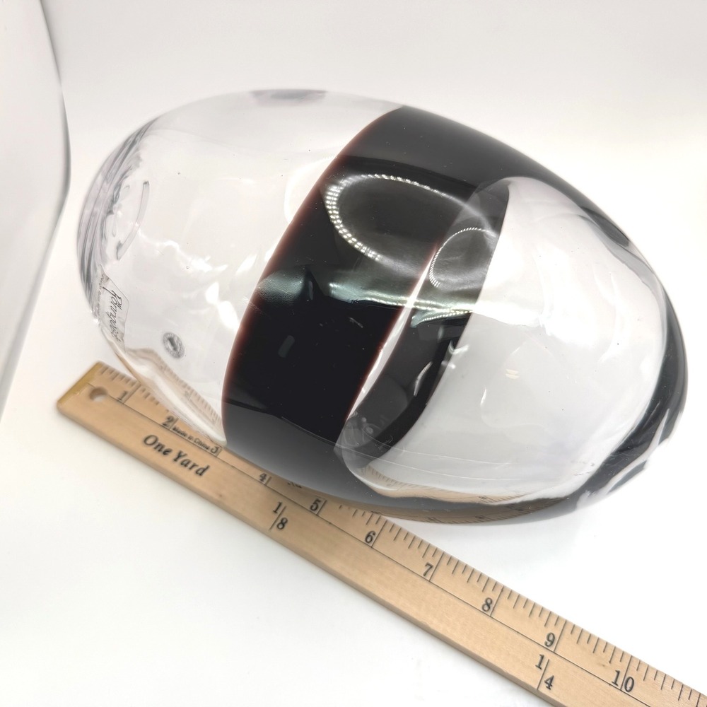 Bjorn Ronnquist Swedish Hand Blown Art‎ Glass Egg 9" Purple Stripe Label - Picture 11 of 12